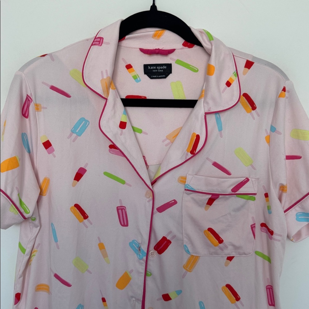 Kate Spade Pink Popsicle Print Pajama Top - Size S - Picture 3 of 7